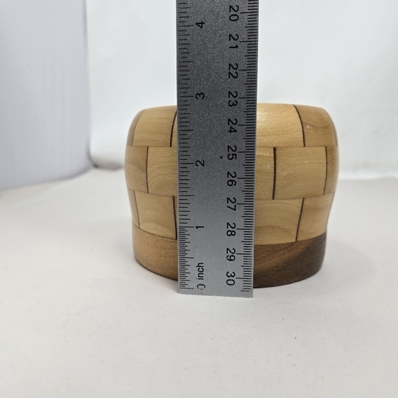 Maple Potpourri Bowl With Pewter Floral Design Lid Decorative Wood Design - Picture 11 of 13